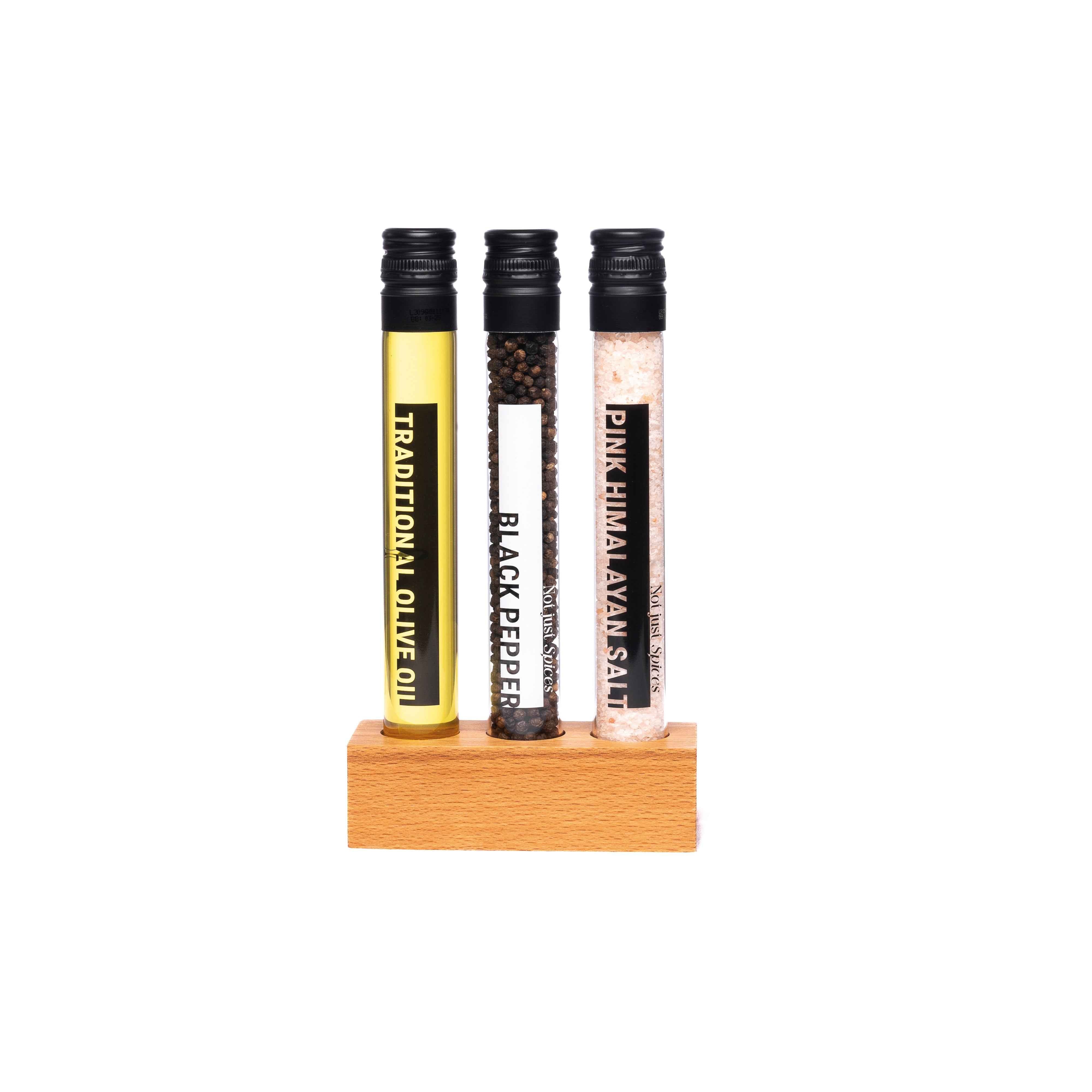 4 - Delige luxe kookbox "Something's cooking" met beukenhouten houder - TUBES Gifts