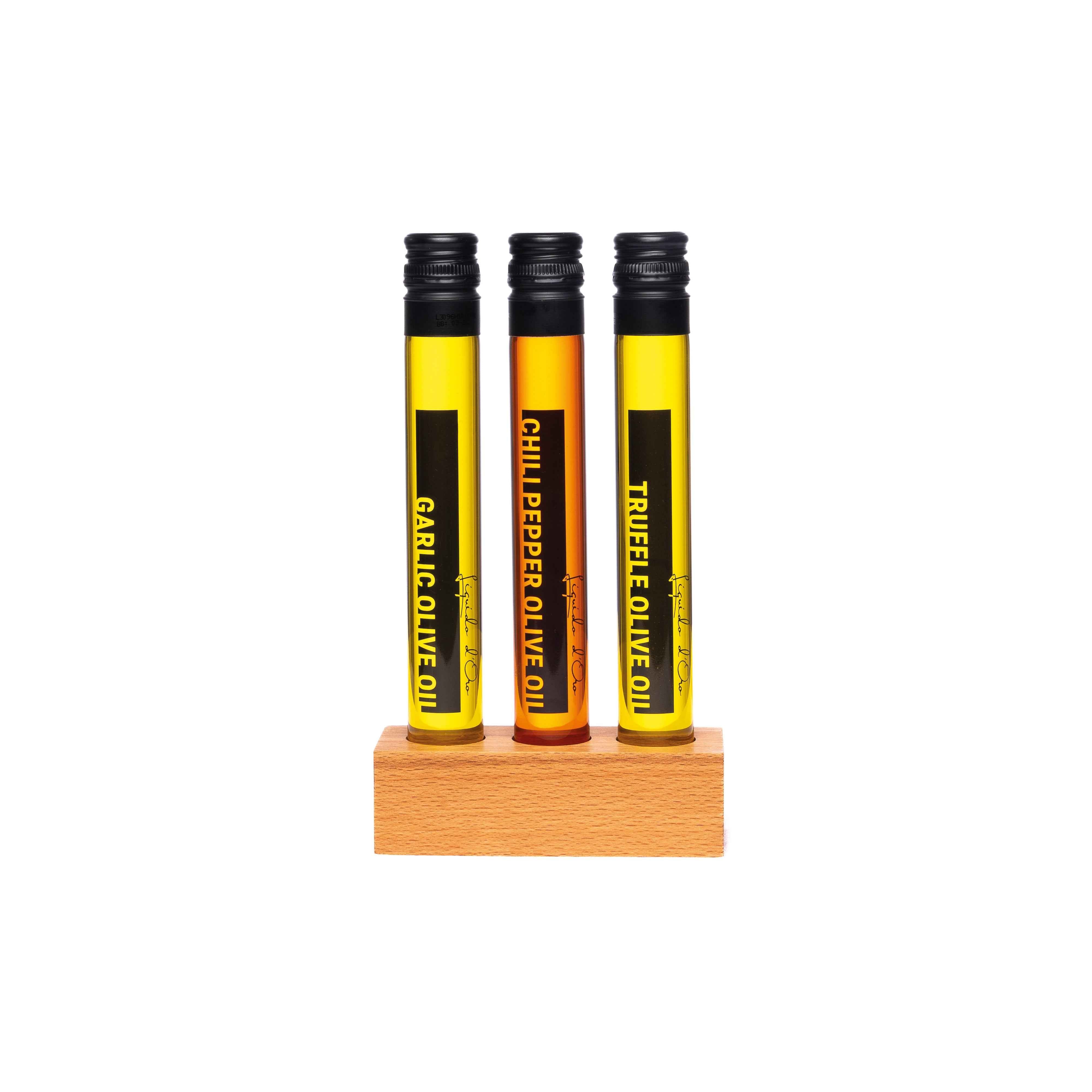 4 - Delige luxe olijfolie giftbox "I olive you" met beukenhouten houder - TUBES Gifts