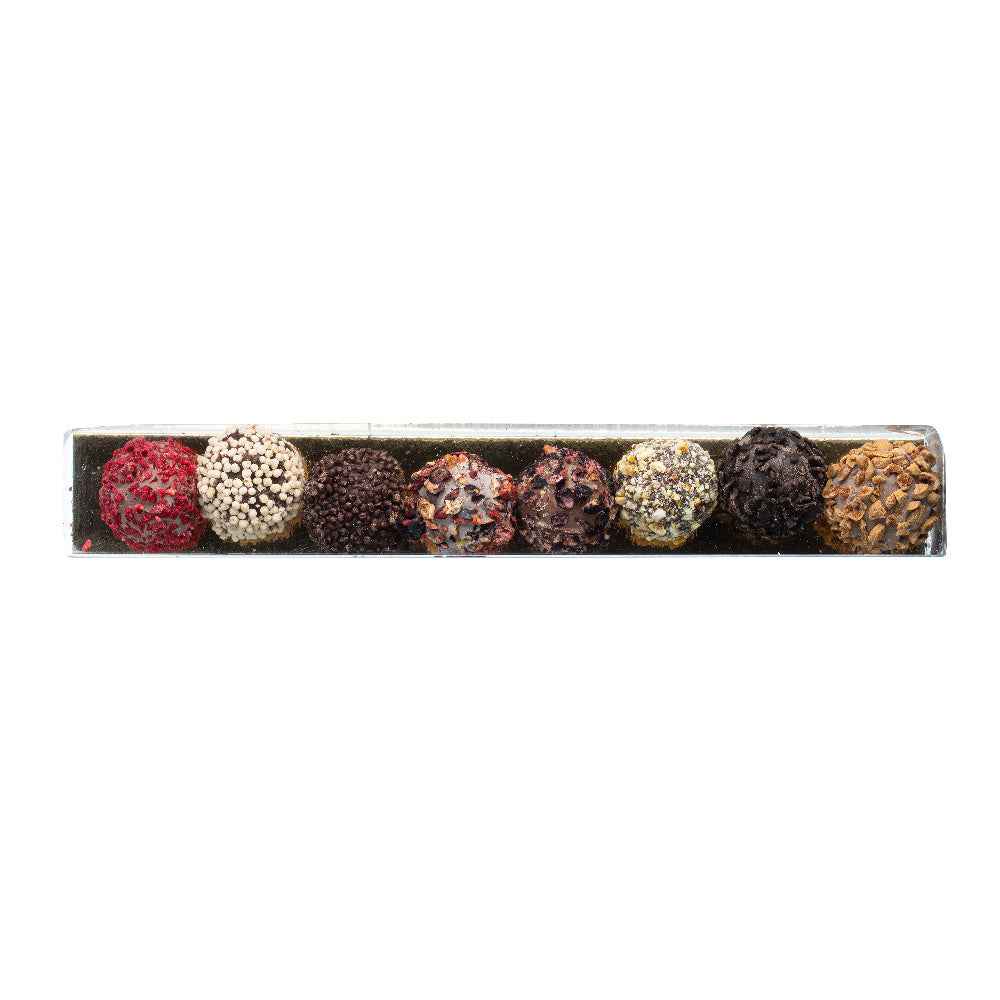 Wijn en chocolade cadeau letterbox met 2 wijnen en 8 chocoladetruffels - TUBES Gifts