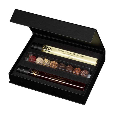 Wijnproeverij cadeau met 2 wijnen en 8 chocolade truffels - TUBES Gifts